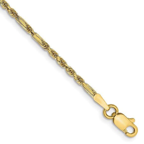 14k Yellow Gold 8 inch 1.8mm Diamond-cut Milano Rope with Lobster Clasp Chain,All Products : American Fashion Style Bags On Sale